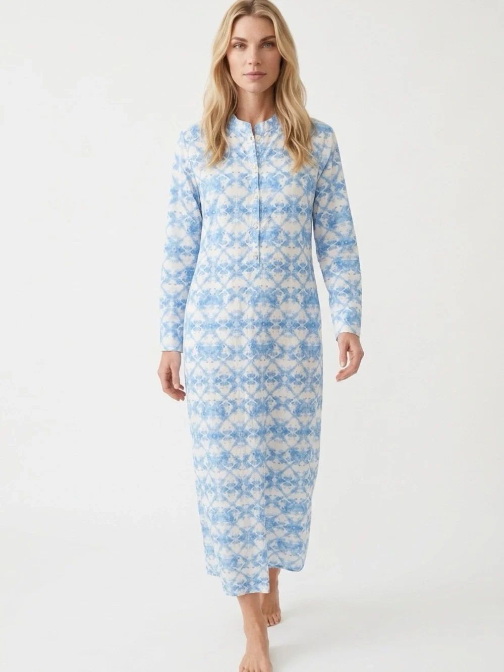 SOLUMBRA | Blue White Sun Protective UPF Maxi Dress Women’s Size XS Made USA